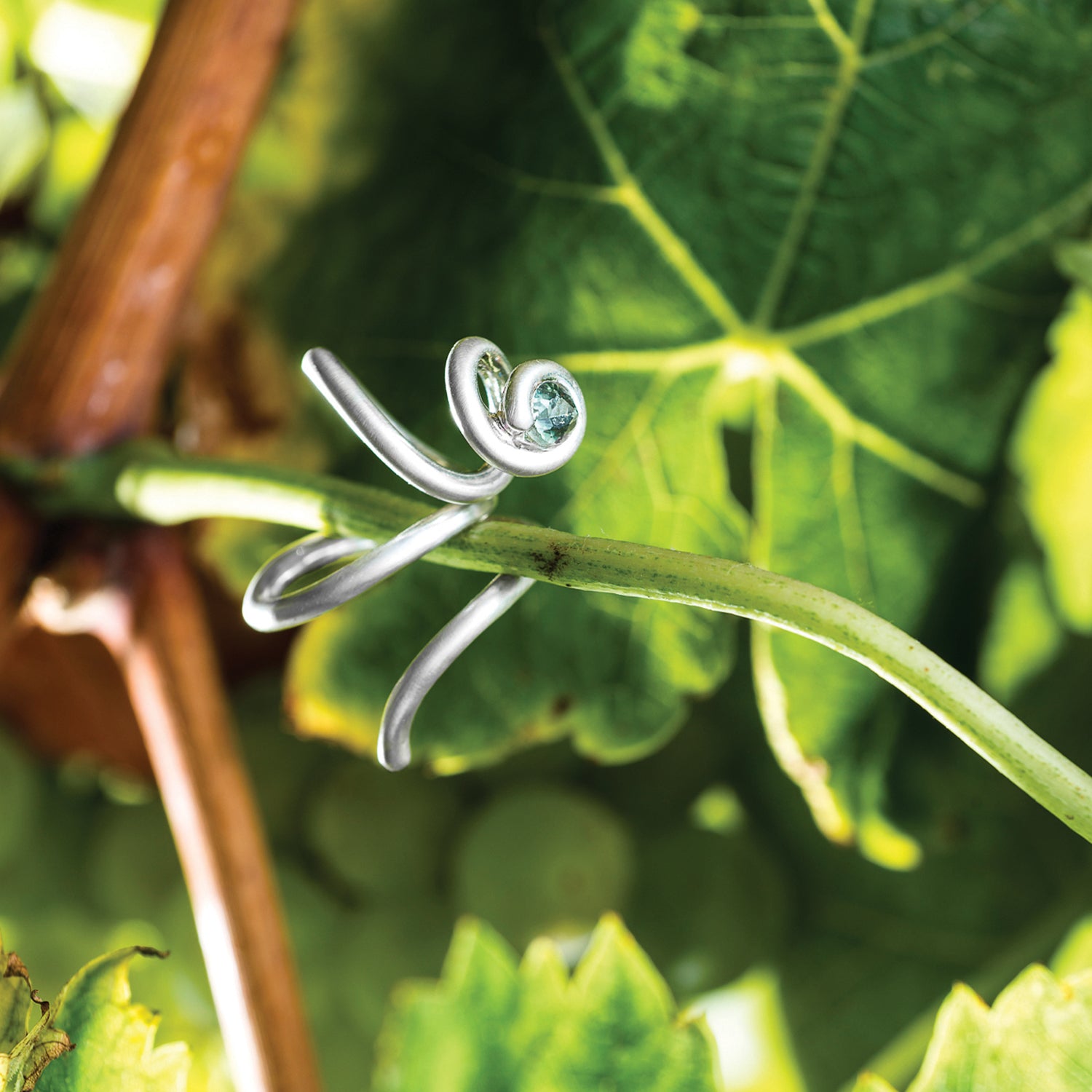 Anello LussodiVino ferma foulard in Argento 925 e peridot