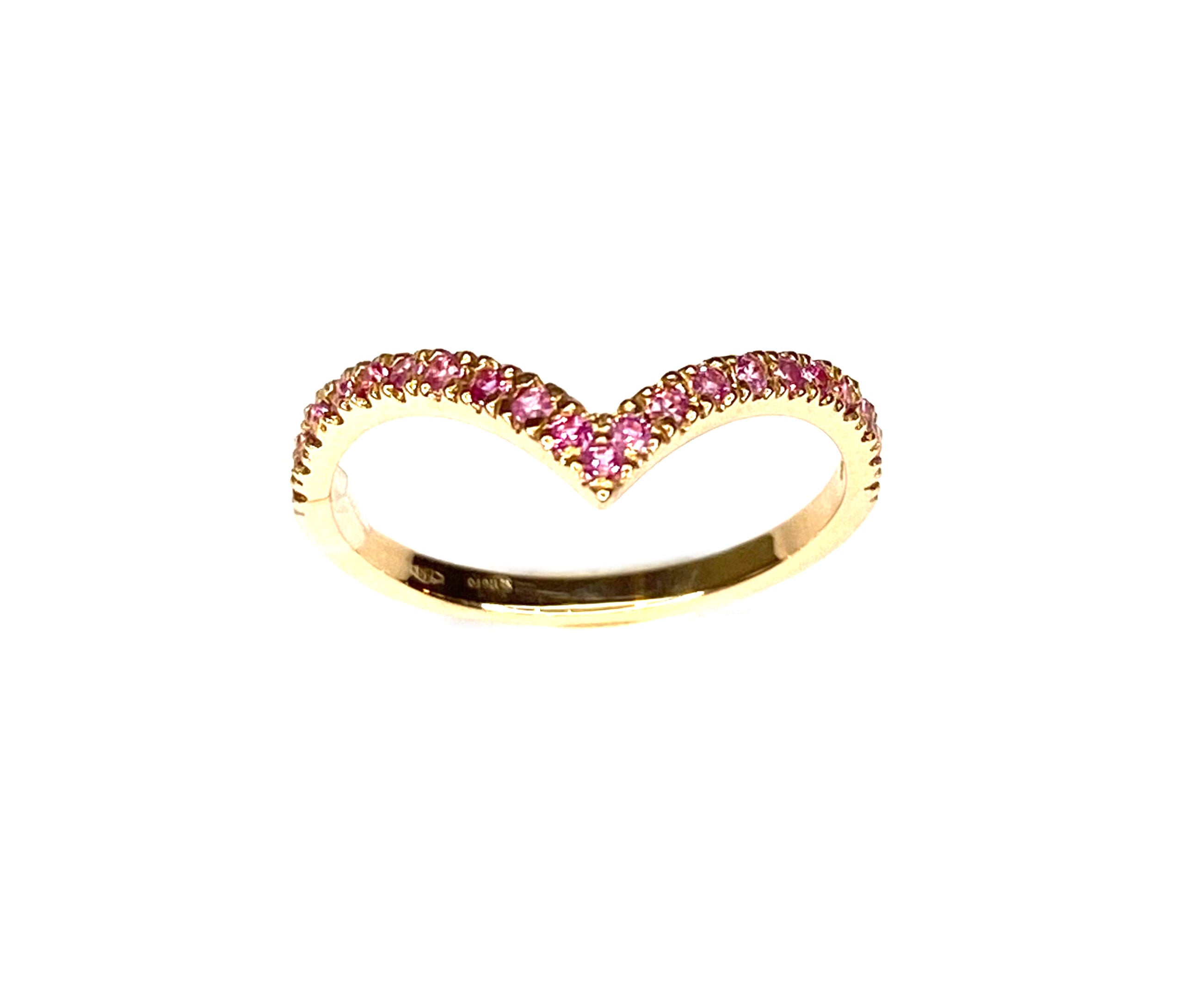 Anello diadema in oro rosa e zaffiri rosa