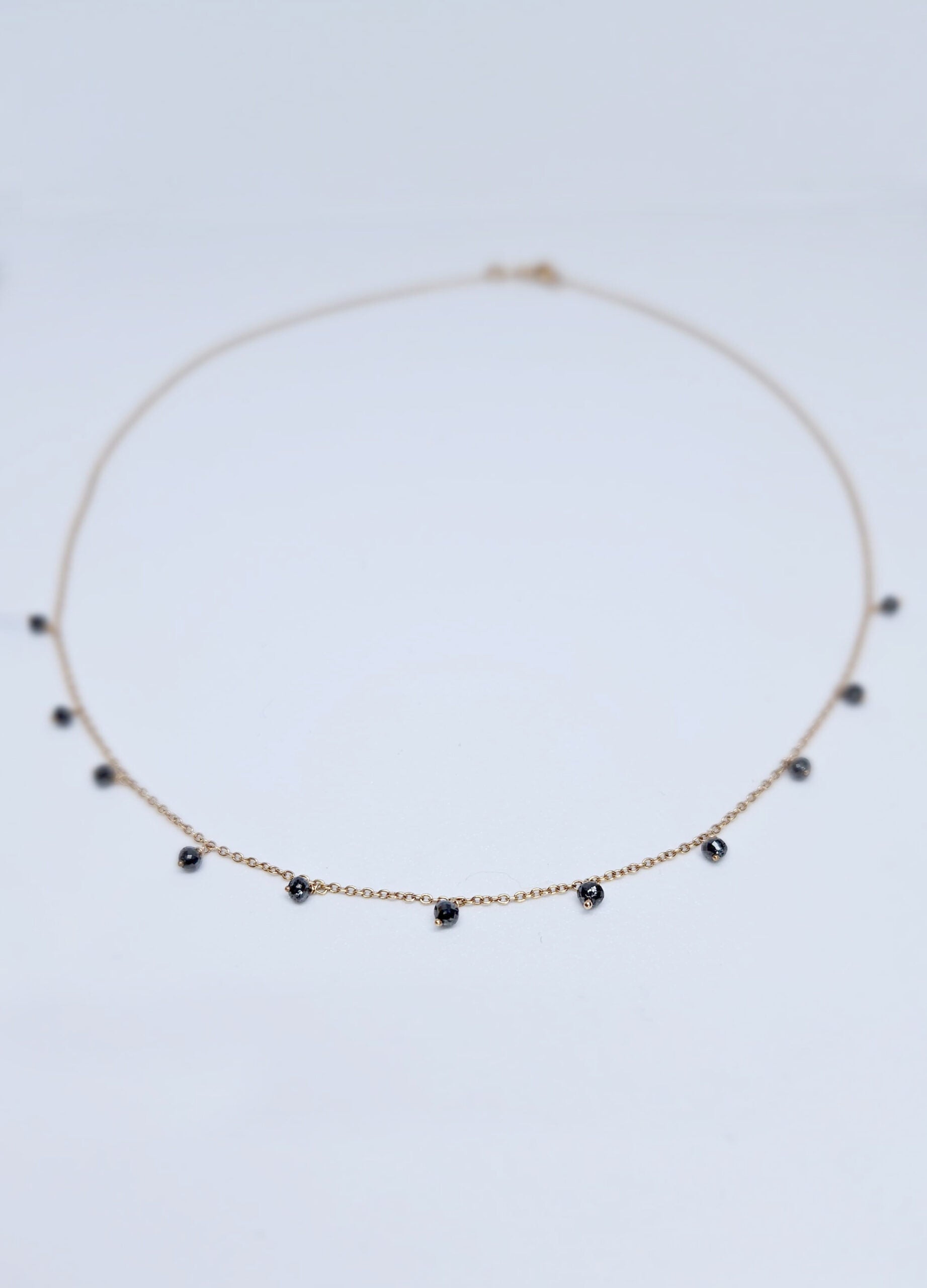 Collana Colpo di Fulmine con pendenti di diamante nero naturale in Oro rosa 750%