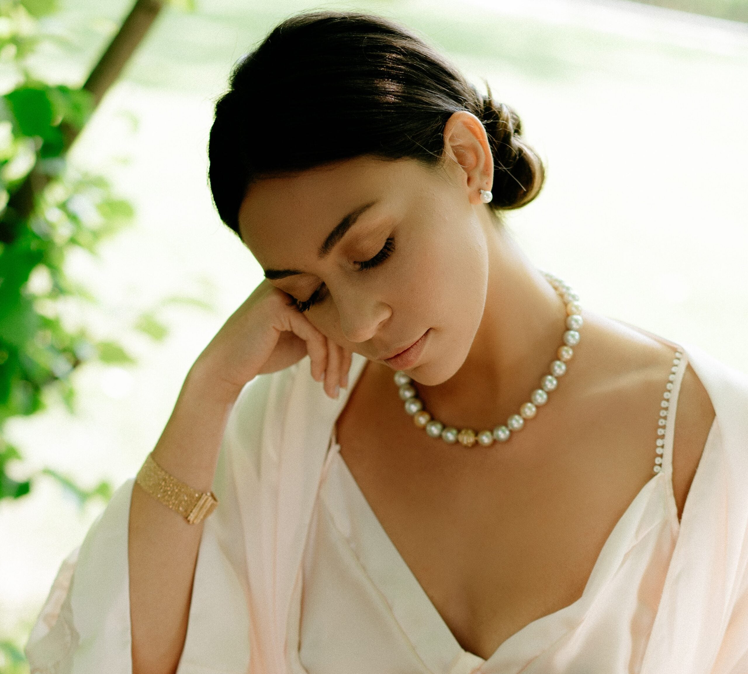 Collier di perle australiane multicolor con chiusura in Oro Giallo 750% e diamanti