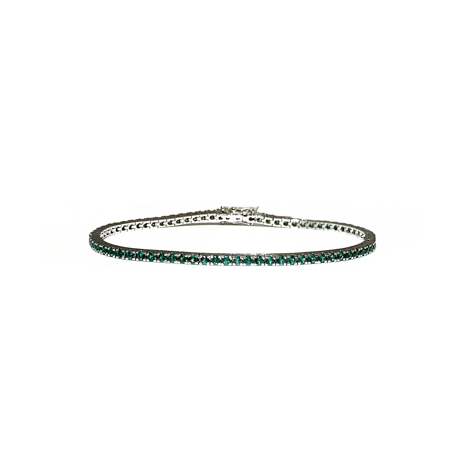Bracciale tennis Elegance in Oro bianco 750 e Smeraldi