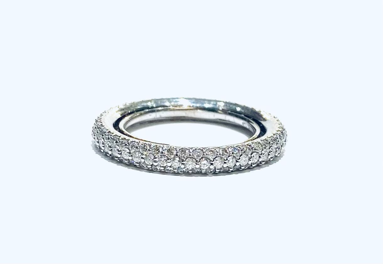 Veretta in Oro Bianco e Diamanti Bianchi