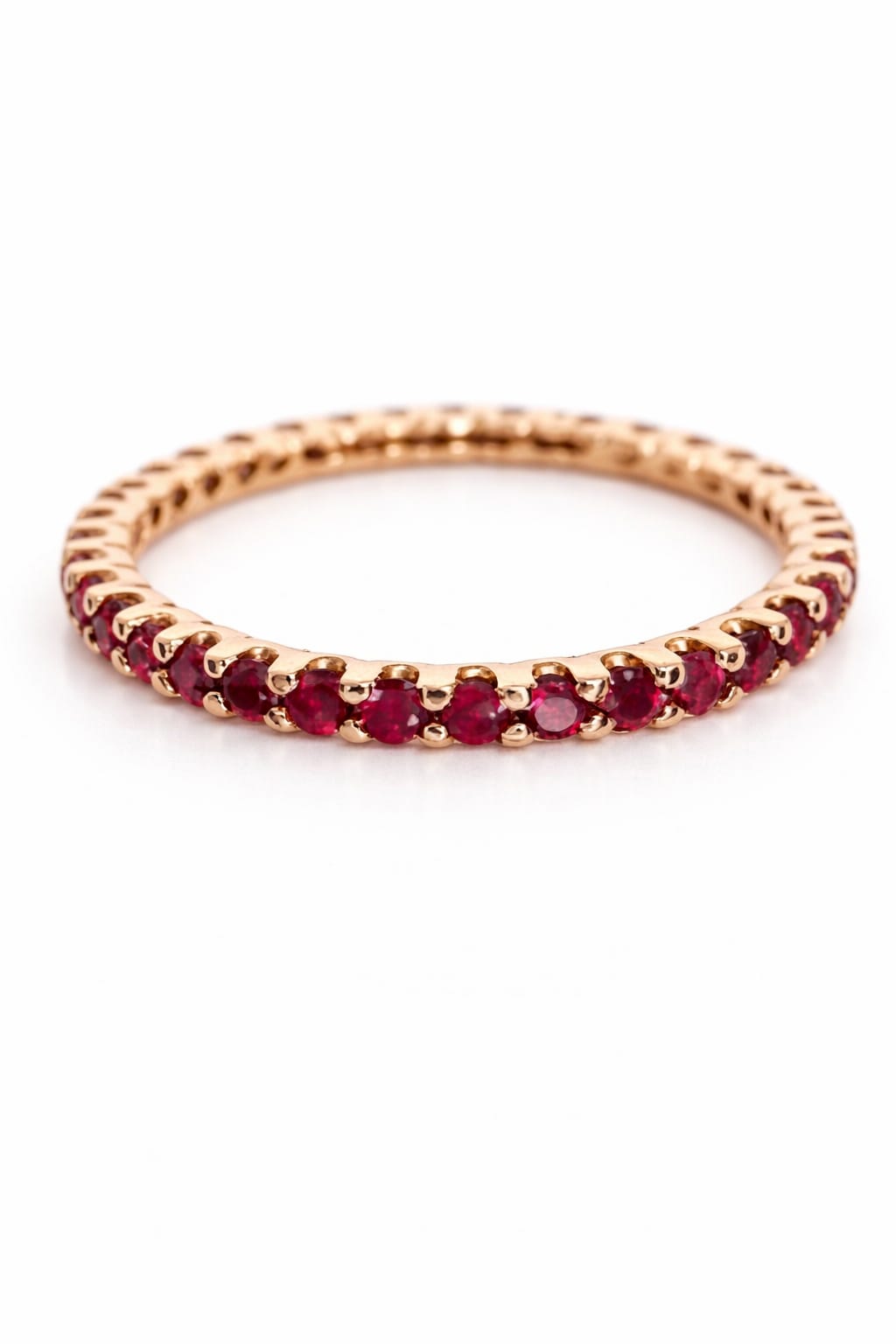 Rose Gold Ring with Natural Rubies