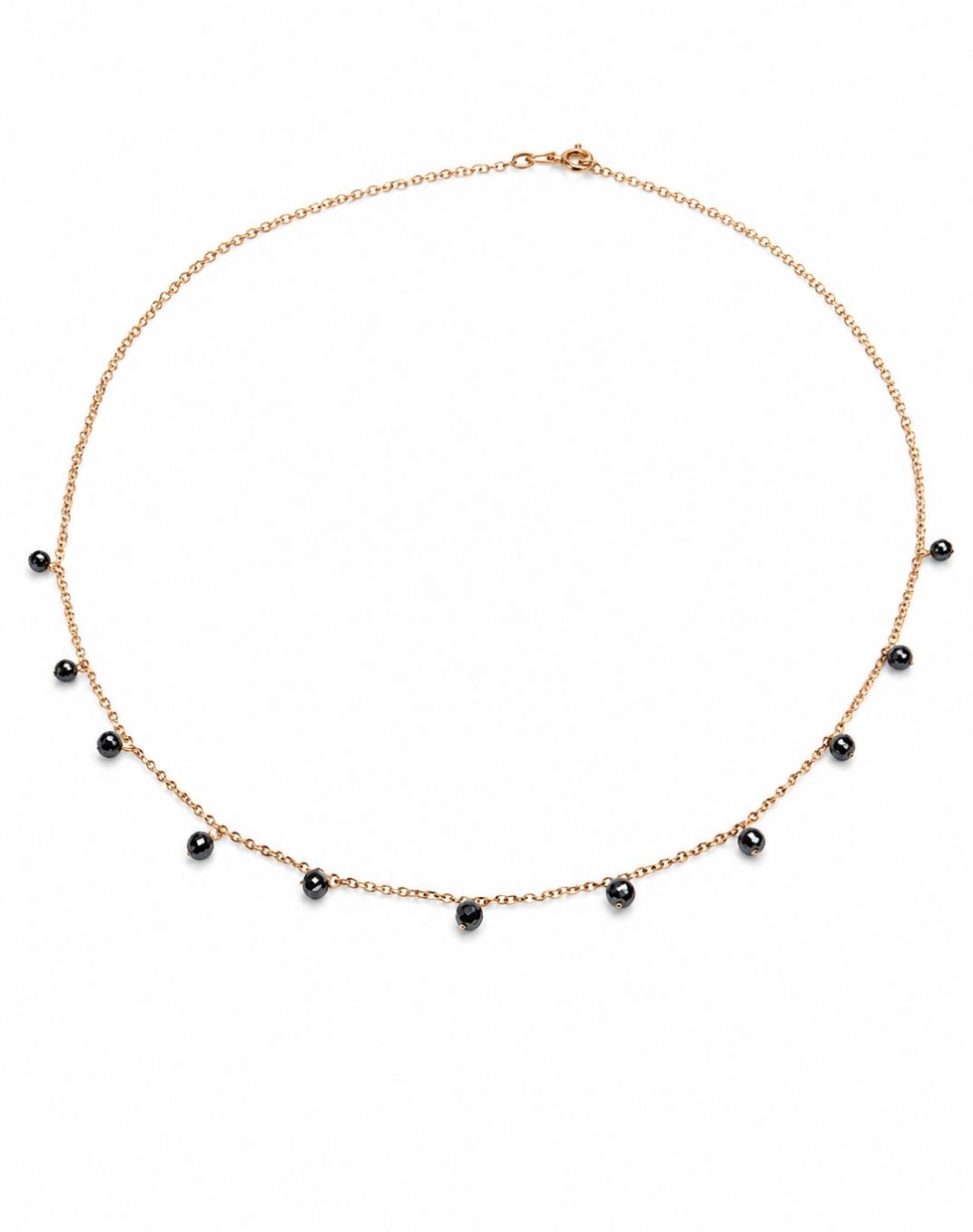 Collana Colpo di Fulmine con pendenti di diamante nero naturale in Oro rosa 750%