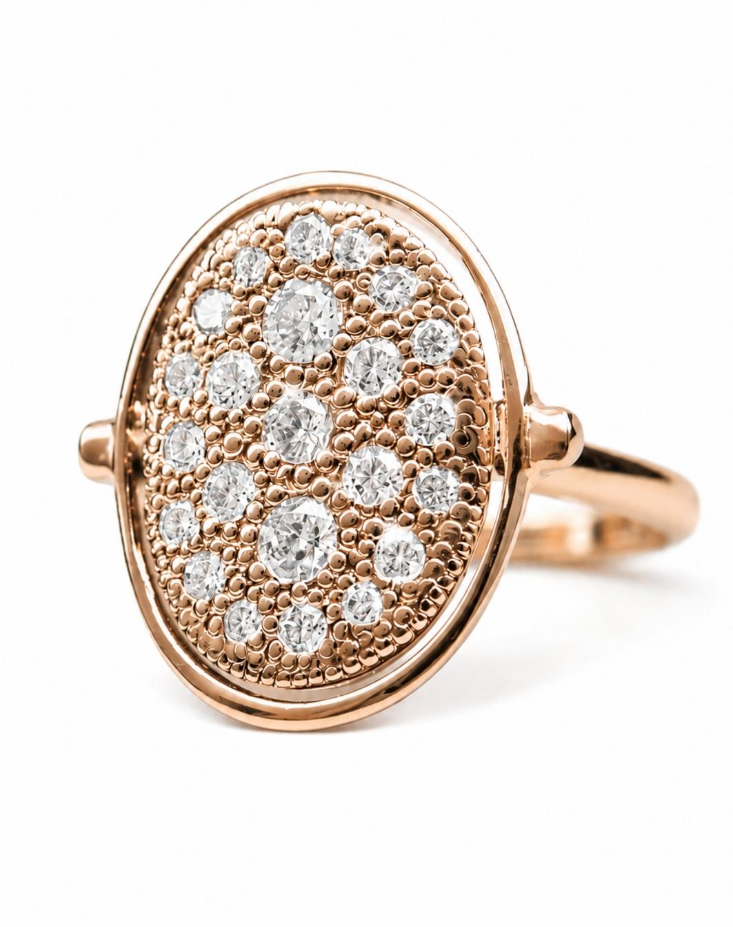 Champagne Gold and White Diamond Ring