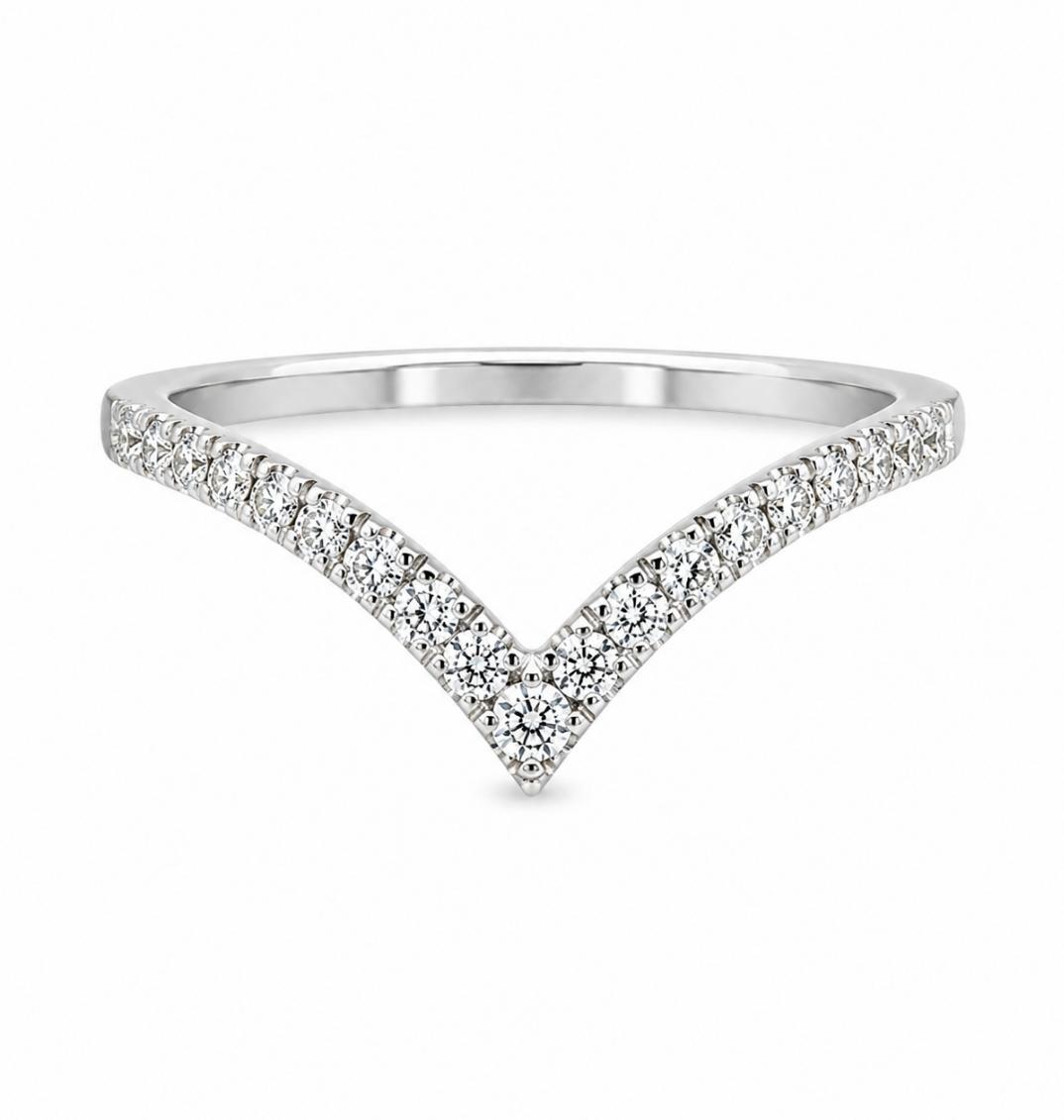 Anello Diadema in oro bianco e diamanti bianchi