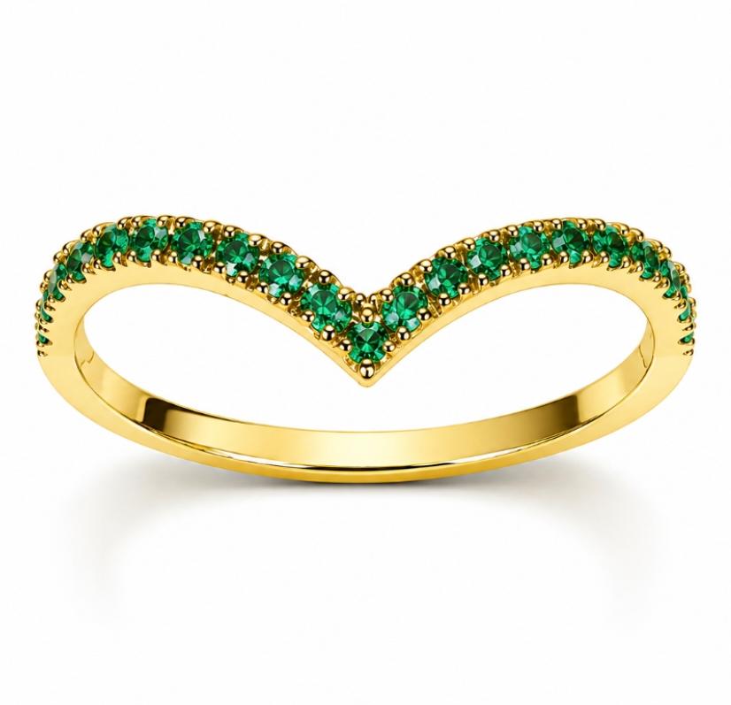 Anello Diadema in oro giallo e smeraldi