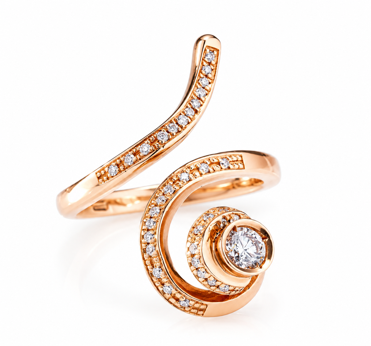 Anello LussodiVino in Oro Rosa e diamanti bianchi