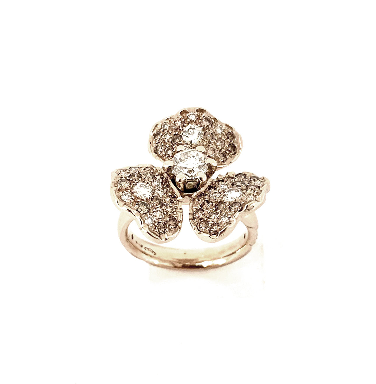 Anello Eglantine in Oro Champagne  diamanti bianchi e Brown