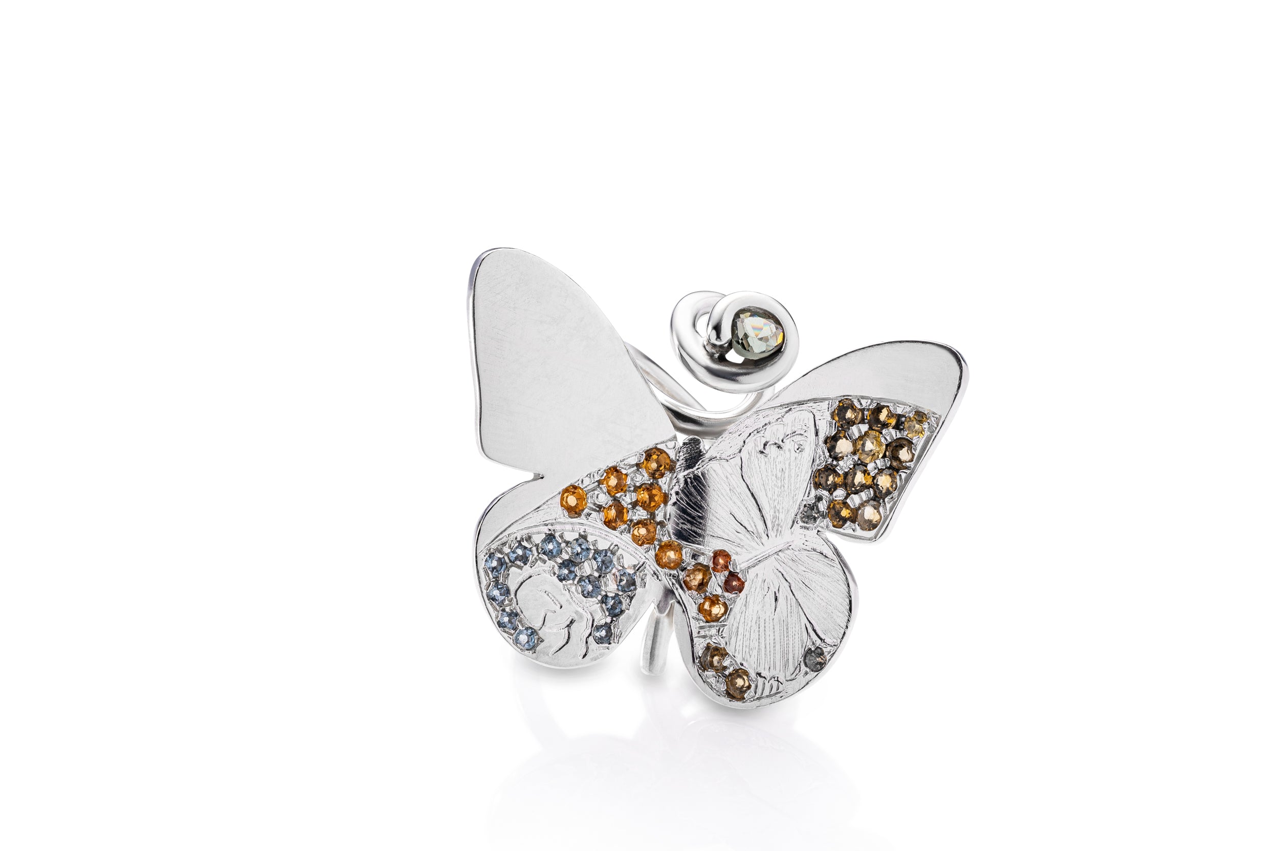 Anello Scabal in argento e pietre preziose di colore