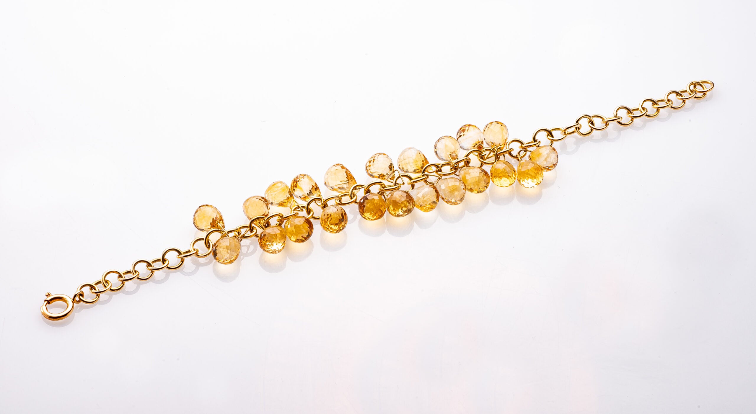 Bracciale in oro giallo e gocce di topazio giallo